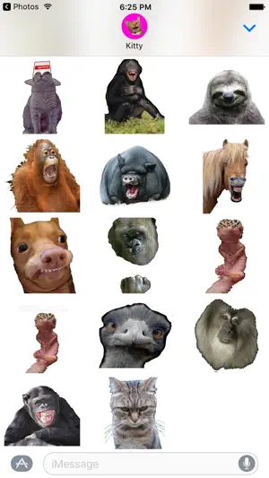 有趣的动物memes贴纸包为iMessage截图2