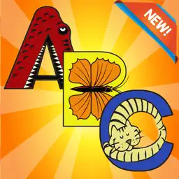 动物字母彩图1-6级：ABC着色页学习游戏免费为孩子和幼儿